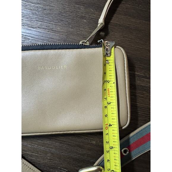 Bandolier Tan Crossbody Bag with Red and Green Strap - Picture 14 of 16